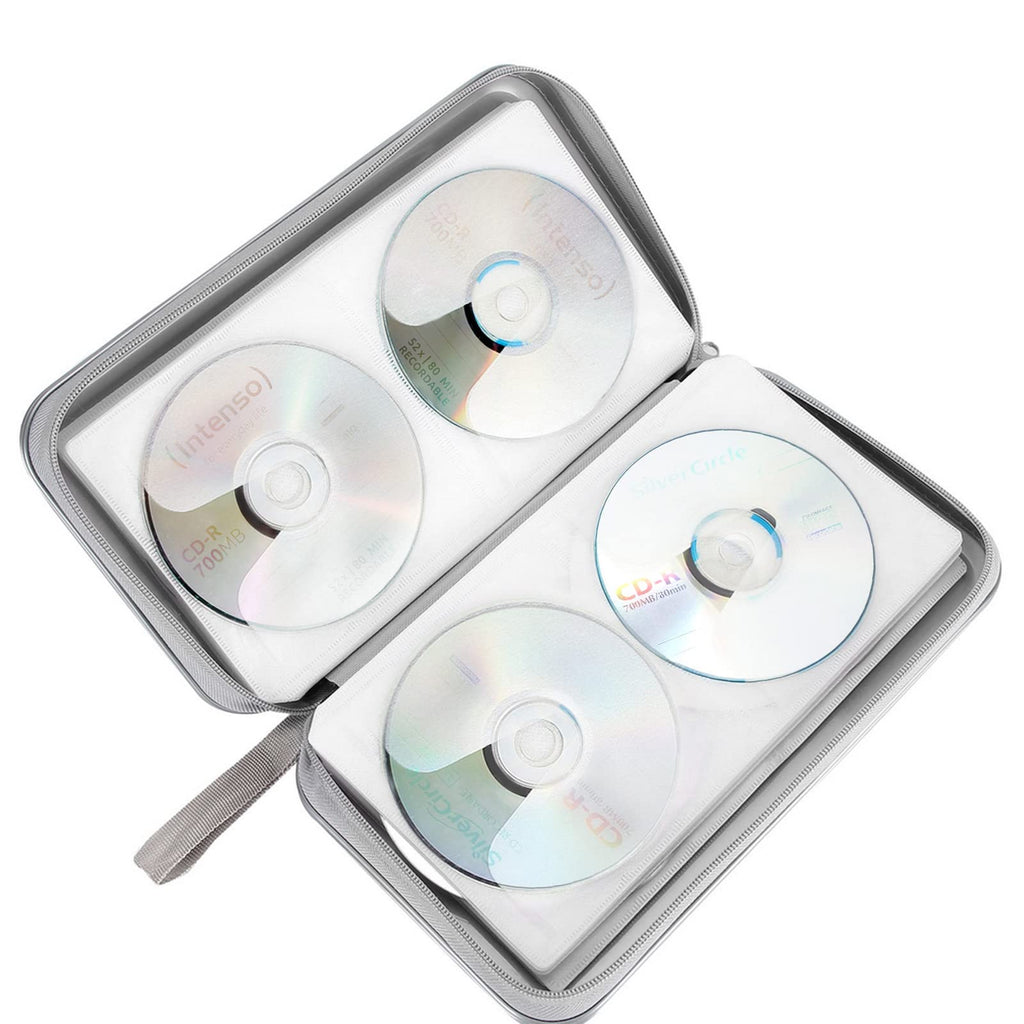 Siveit CD DVD Cases 96 Capacity Disc Storage Binder for Car(Black)