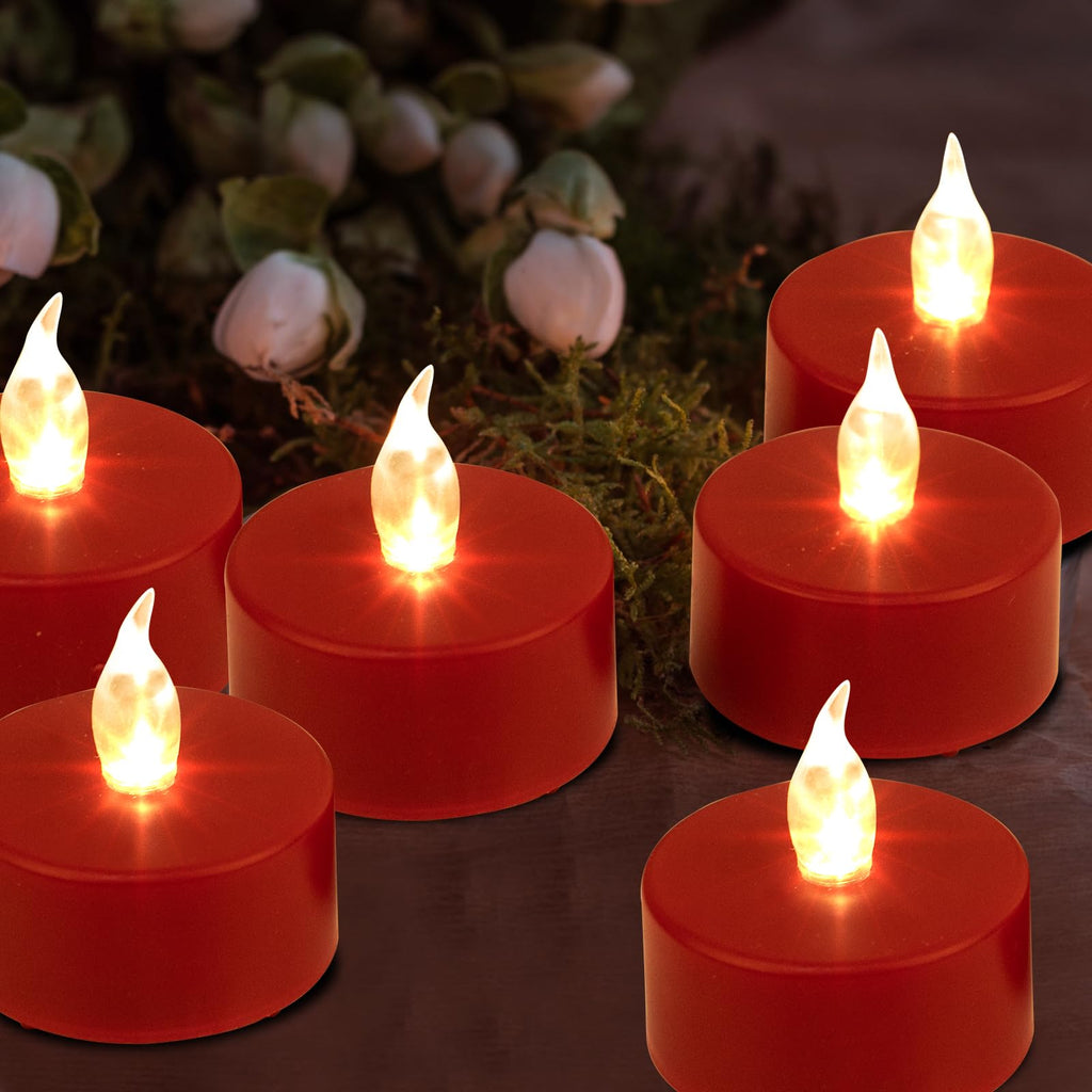 Battery Operated LED Tea Lights Flameless Flickering Candles 12PACK