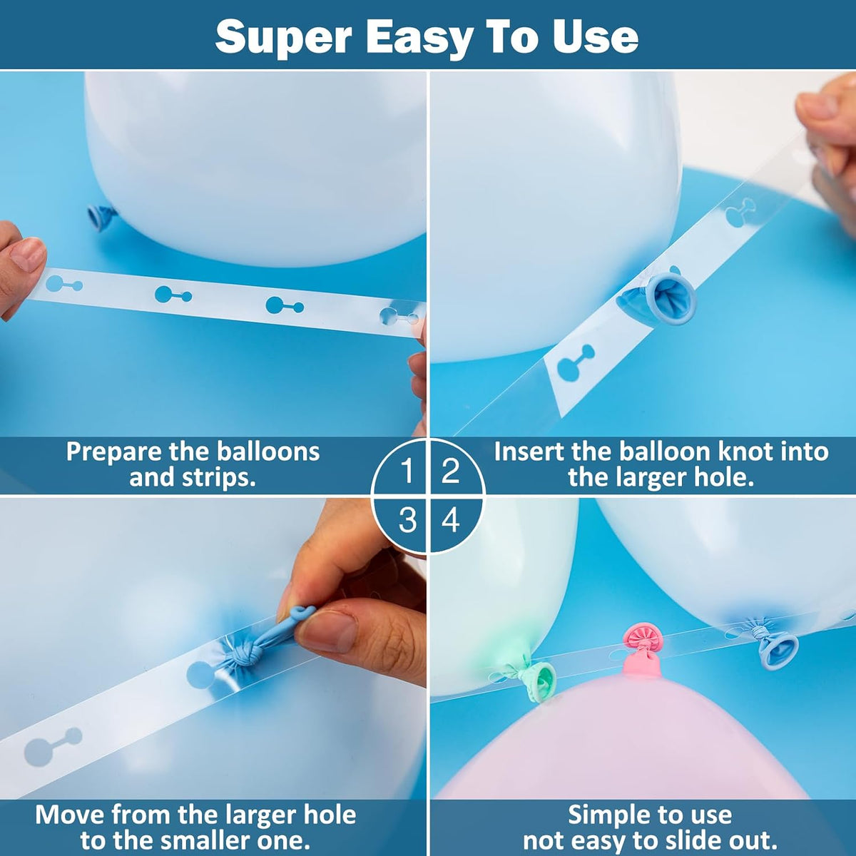 KICNIC Balloon Arch Strip Kit, 32.8 ft Tape Strips, 200 Glue Point Dots