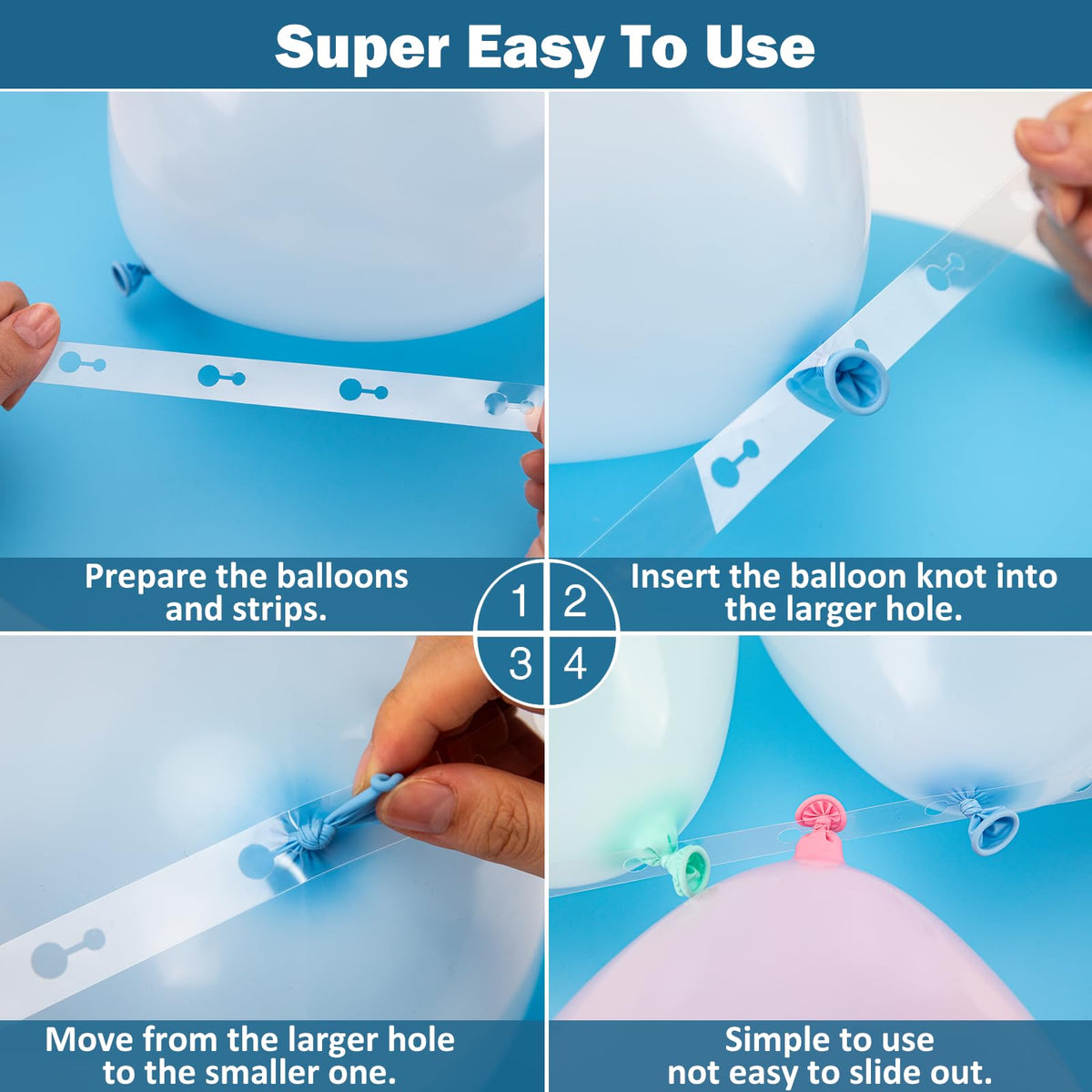 KICNIC Balloon Arch Strip Kit, 32.8 ft Tape Strips, 200 Glue Point Dots