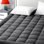 EASELAND King Size Mattress Pad Cotton Pillow Top Mattress Topper White