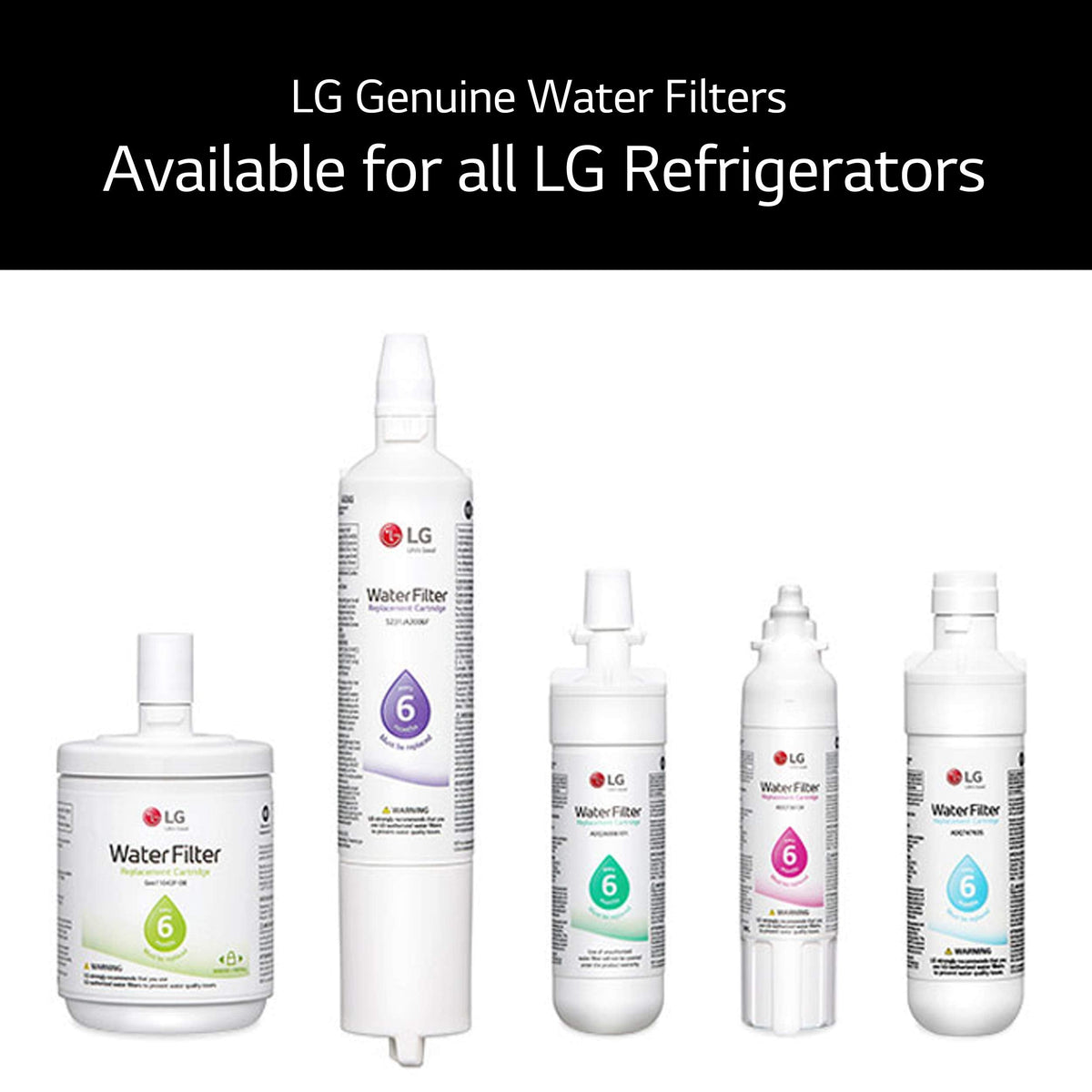 LG LT1000P - 6 Month / 200 Gallon Capacity Replacement Refrigerator Water Filter (NSF42, NSF53, and NSF401) ADQ74793501, ADQ75795105, AGF80300704, or AGF80300705 White