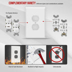 ENERLITES 10 Pack Outlet Covers Wall Plate for Duplex Receptacle, White