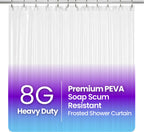 LiBa Shower Curtain PEVA 8G, 72x72 Inch Waterproof Clear