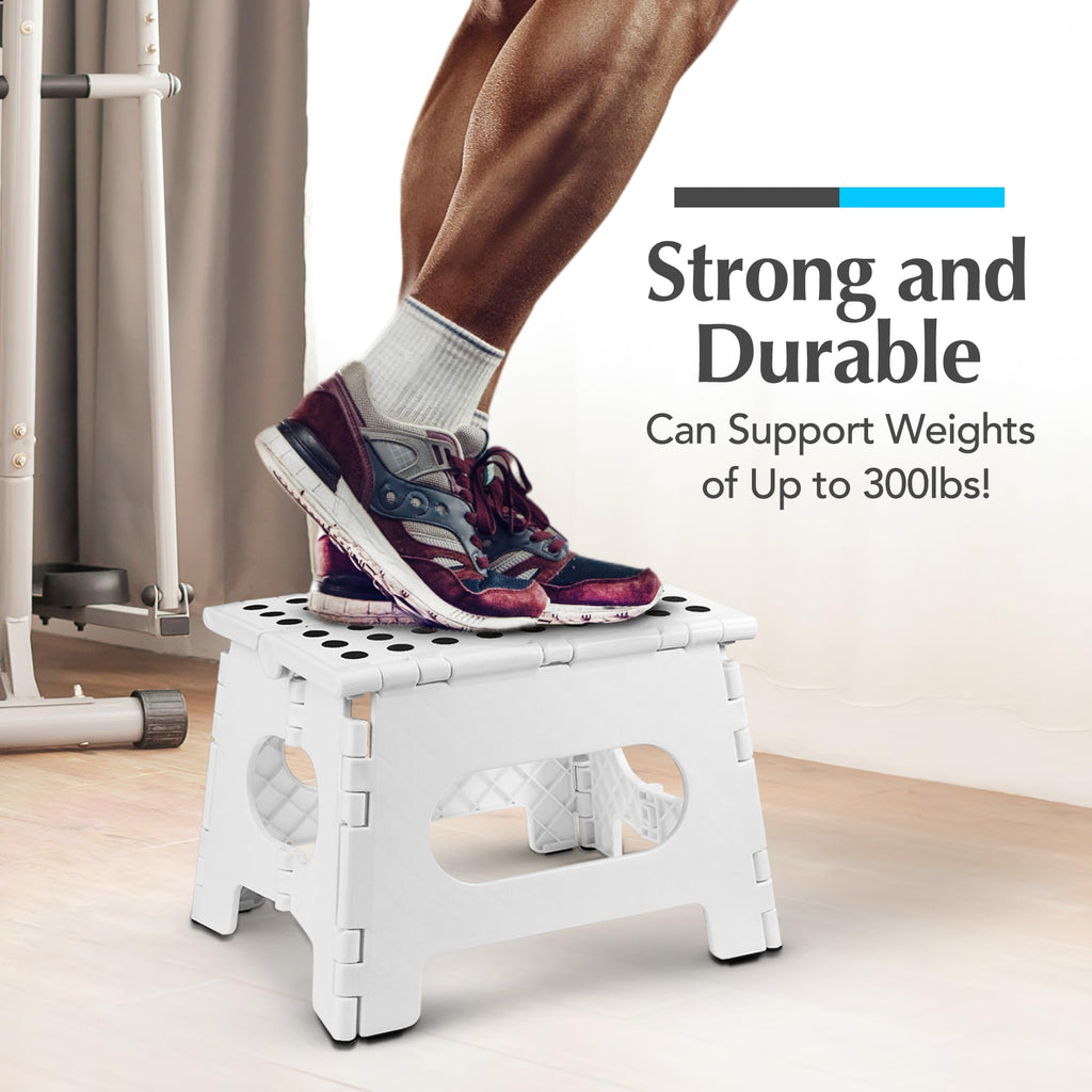 Handy Laundry Folding Step Stool 9 Inch, Pink, Non-Slip Holds 300 lbs