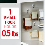 Command Small White Wire Hooks, 16 Hooks, 24 Strips