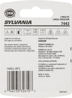 SYLVANIA 7443 Long Life Miniature Bulb, Daytime Running Light, 2 Bulbs