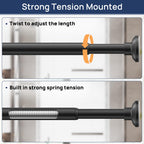 ENJOYBASICS 1" Black Shower Curtain Rod, 30-52" Adjustable, Secure Tension