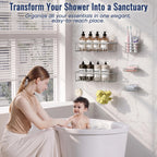 8 Pack Adhesive Bathroom Holders & Dispensers for Kids & Adults, Black