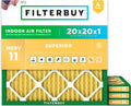 Filterbuy 20x20x1 Air Filter MERV 11 Pet & Allergy Defense (4-Pack)