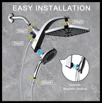 Rain Shower Head with Handheld Showerhead, Chrome 1.8GPM 460311
