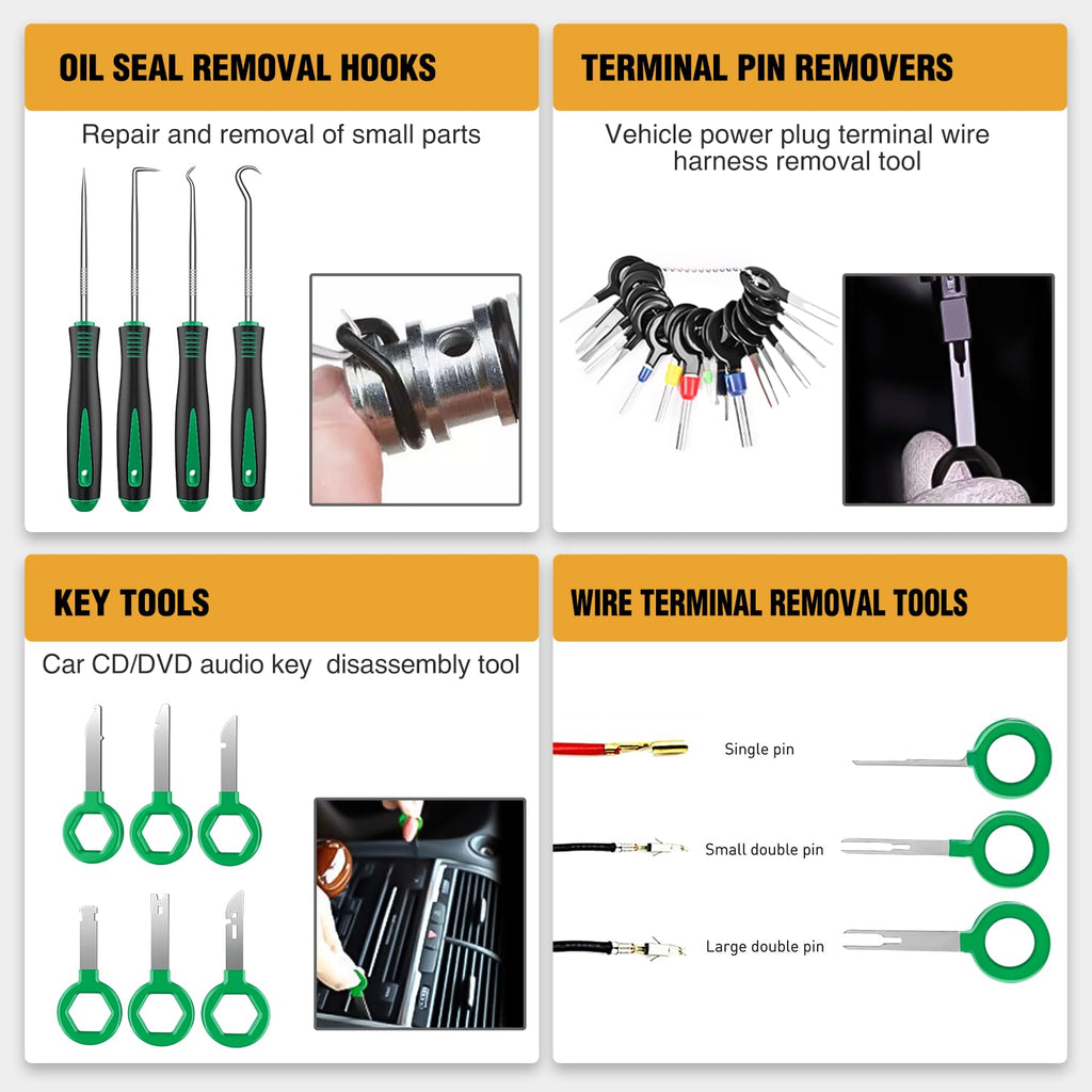 GOOACC 238Pcs Auto Trim Removal Tool and Push Pin Retainer Clip Set