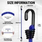 WORKPRO 24" Bungee Cords with Hooks, 4 Pack Heavy Duty Outdoor Bungee Strap