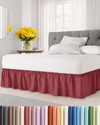 CGK Wrap Around Dust Ruffle Bed Skirt - Full Size, 14" Inch, Light Grey