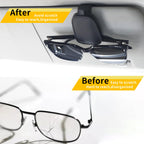 Yuoyar Magnetic Leather Sunglasses Holder for Car, 2 Packs (Silver Grey)