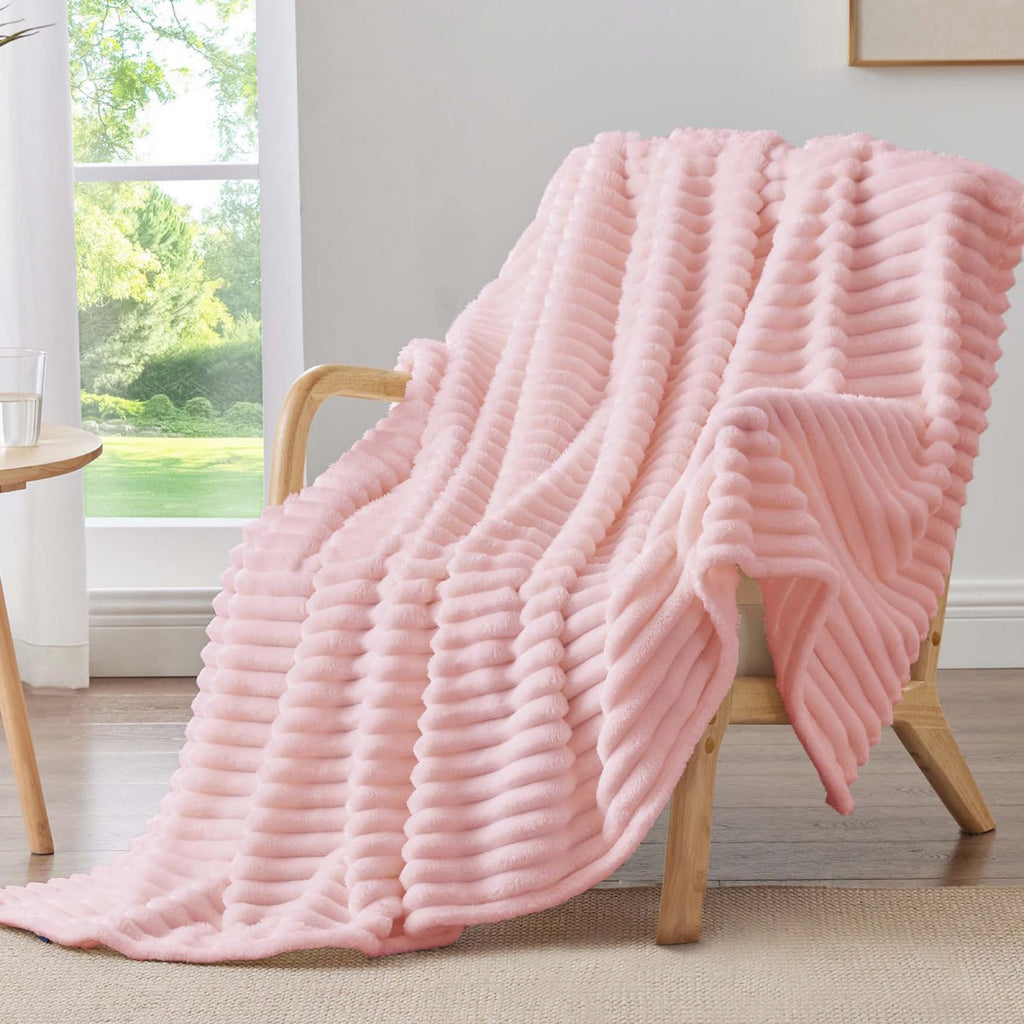 BEDELITE Ribbed Full Size Blanket for Bed, Olive Green, 84"x90"