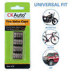 CKAuto Tire Valve Stem Caps, Aluminum Black, 4 pcs/Pack