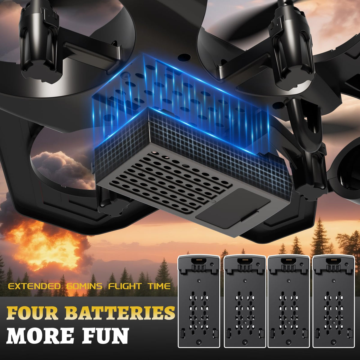 4DRC RC Planes Remote Control Airplanes for Kids,Halloween,2Batteries