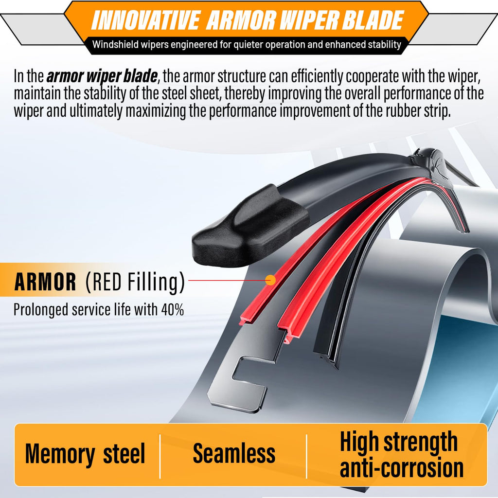 AUTOBOO Windshield Wiper Blade Replacement for Toyota RAV4 Mazda 5