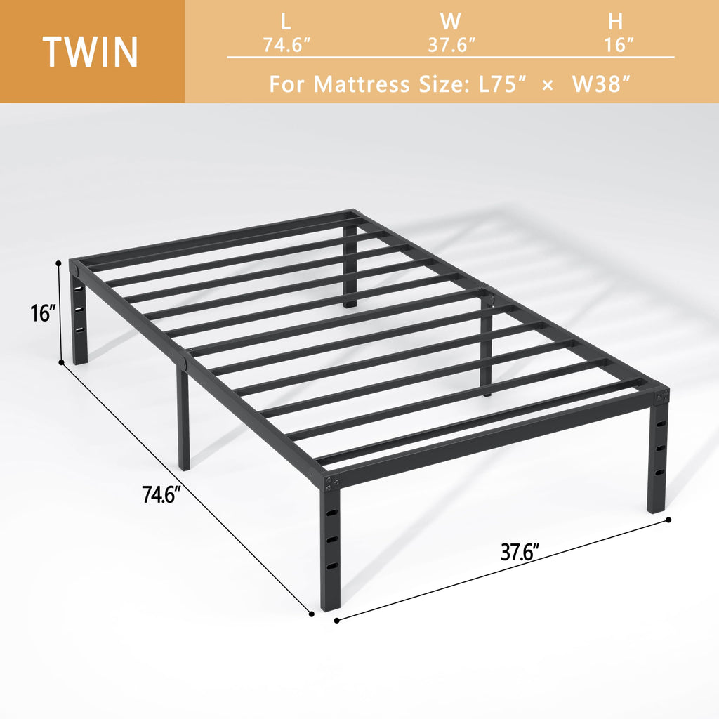NEW JETO Metal Bed Frame,Queen Size Bed Frame with Storage Space,14 Inch