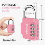 Puroma 2 Pack Combination Lock Locker 4 Digits Combo Padlock Gym Black