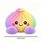 Plush Stuffed Dumpling Squishies, 3.94" Big Rainbow Squishes with Steamer