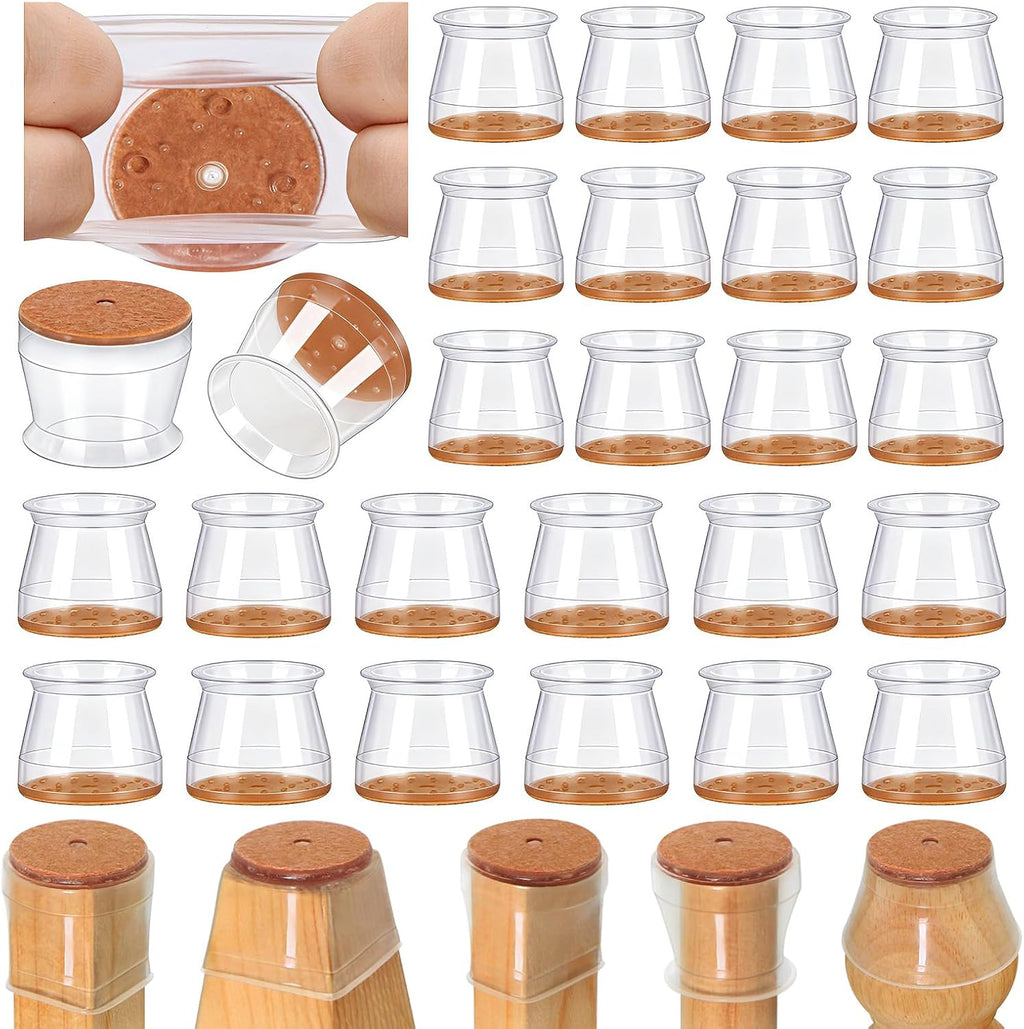 VIUME 24 Pcs Chair Leg Floor Protectors for Hardwood Floors Round