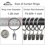 40 Pack Metal Curtain Rings with Clips, 1.5 in ID, Gold