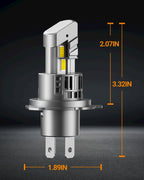 SEALIGHT 9005 H11 LED Bulbs Combo, 100000LM 10X Super Bright 6500K White, HB3 H8/H9/H16 Fog, 1:1 Real Size Plug-N-Play Pack of 4