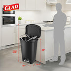 Glad Trash Can with Clorox Odor Protection | Plastic Bin, 13 Gal, Black
