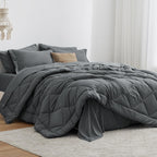 Love's cabin Twin Comforter Set, 5 Pieces Bed in a Bag, Aqua