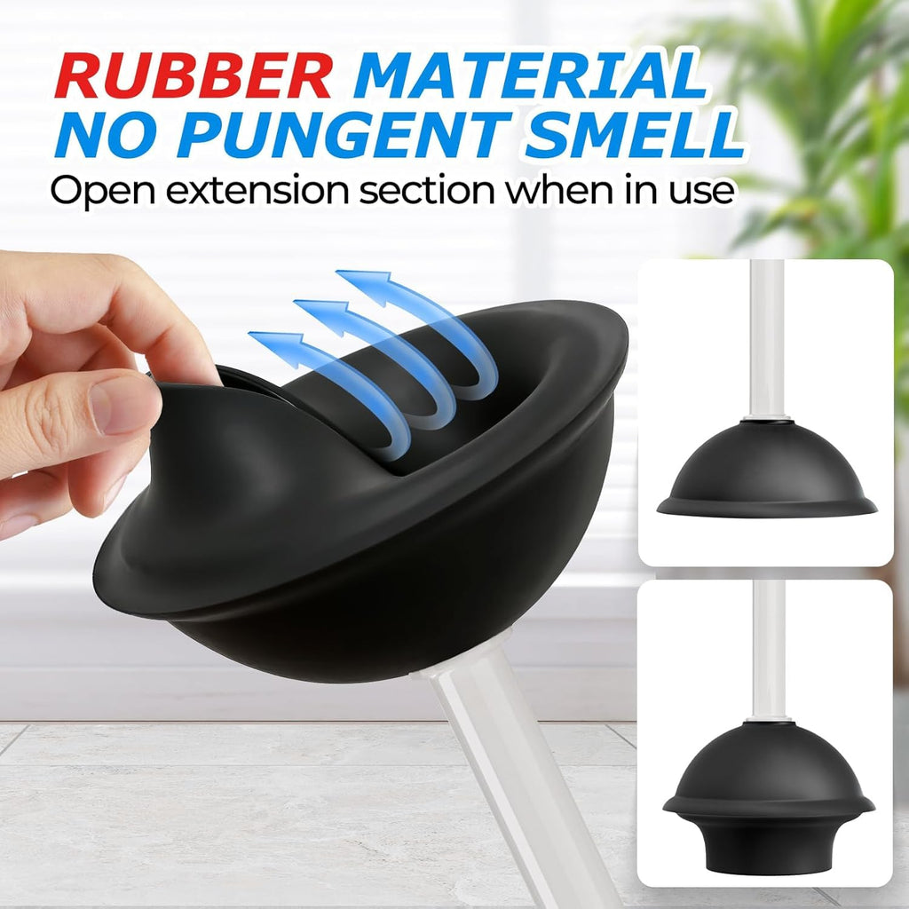 FORASTO 2in1 Toilet Brush & Plunger Set, Bathroom Essentials for Apartment