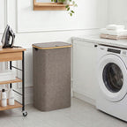 Lifewit 105L Large Laundry Basket with Lid, Removable Bags, Beige