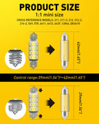 AUXITO 194 LED Bulbs for License Plate Light 168 175 2825 W5W T10 24-SMD 3014 Chipsets 6000K White for Car Dome Door Map Dash Courtesy Cargo License Plate Lights, Pack of 2