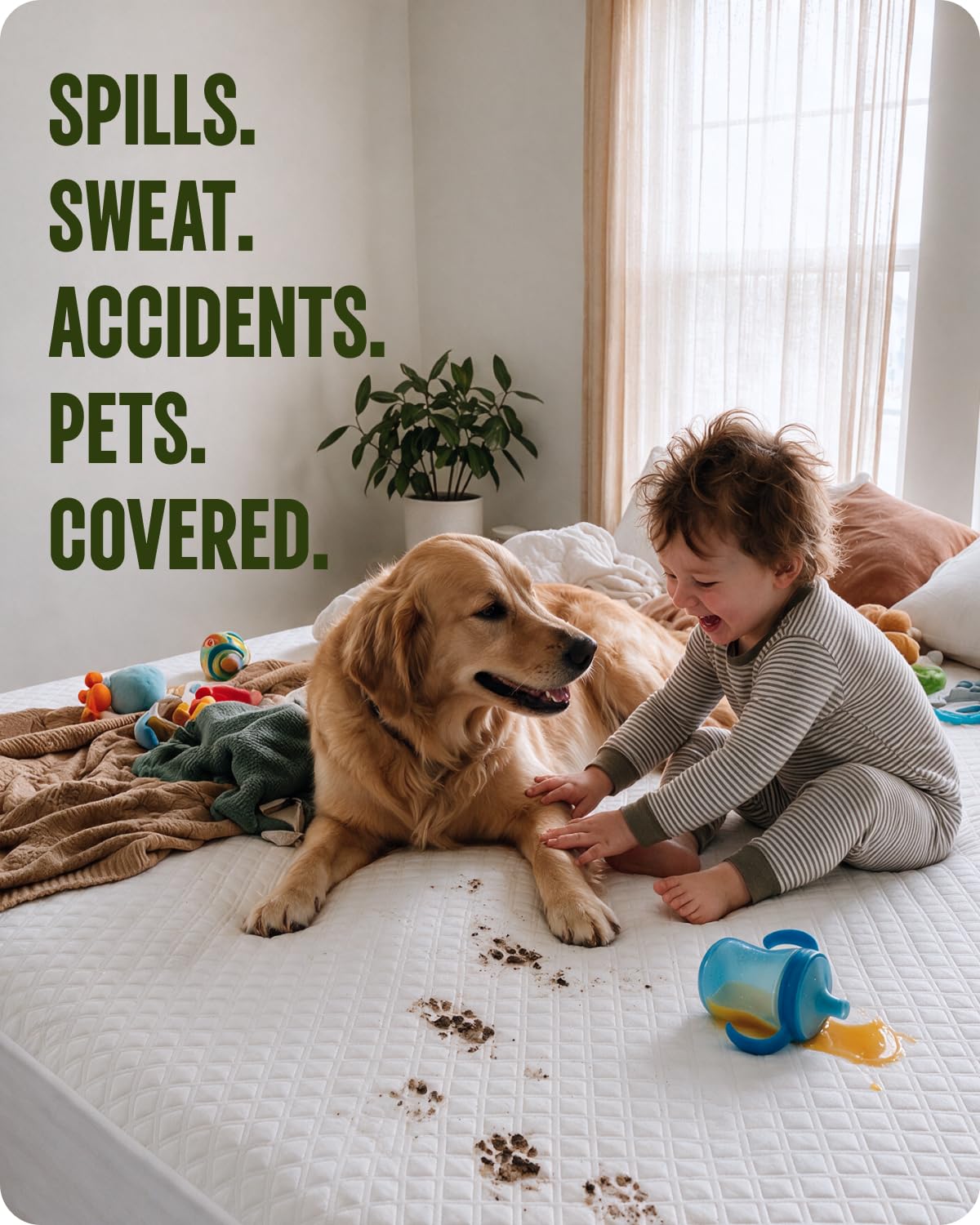 SafeRest Waterproof Queen Size Mattress Protector
