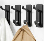 pickpiff 13LB Strong Stick-on Hooks for Coat & Towel, Black 4 Pack