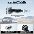 LivTee Rustproof License Plate Screws for Securing License Plates Frames and Covers on Cars and Trucks, 4 Sets Premium Stainless Steel Self Tapping Mounting Bolts (Black Zinc Plated)