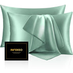 INFIIXSO Mulberry Silk Pillow Cases Standard Size with Zipper, Champagne