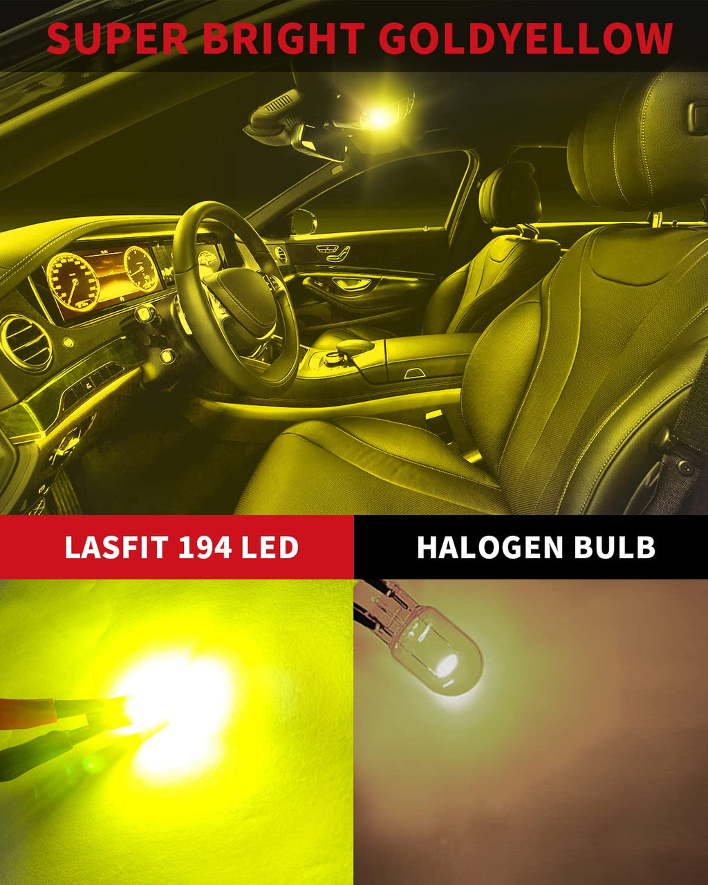 LASFIT 194 LED Bulb T10 168 192 White Bright for License Plate Bulb 2 PCS