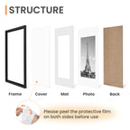 upsimples 8x10 Picture Frames, Gallery Wall Frames Set of 5, Black