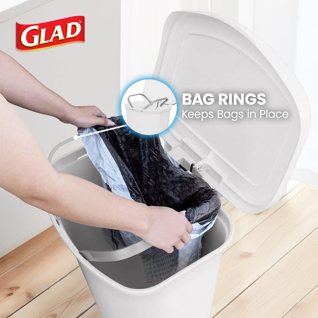 Glad Trash Can with Clorox Odor Protection | Plastic Bin, 13 Gal, Black