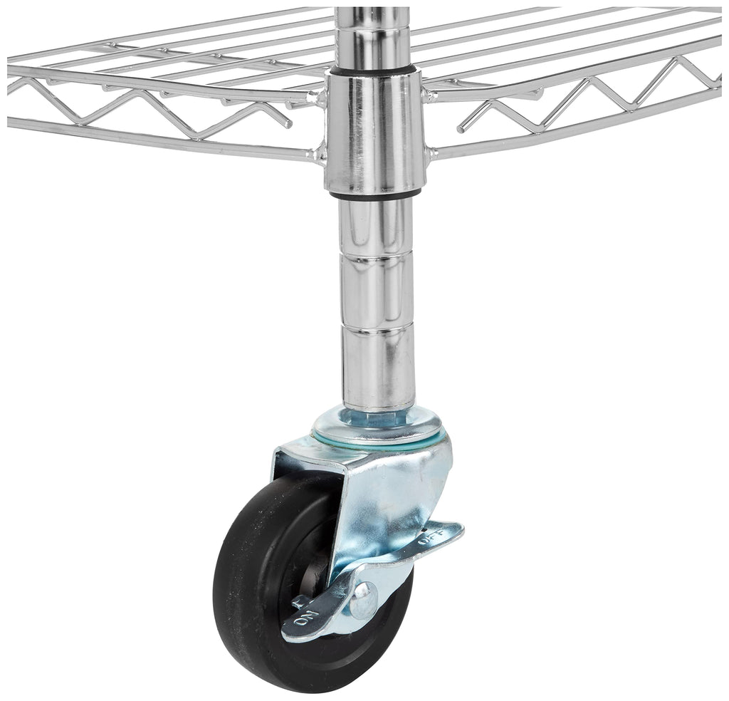 Amazon Basics 5-Shelf Tower Adjustable Storage Shelving Unit, Chrome, 16" x 16" x 54", 150 lbs Per Shelf