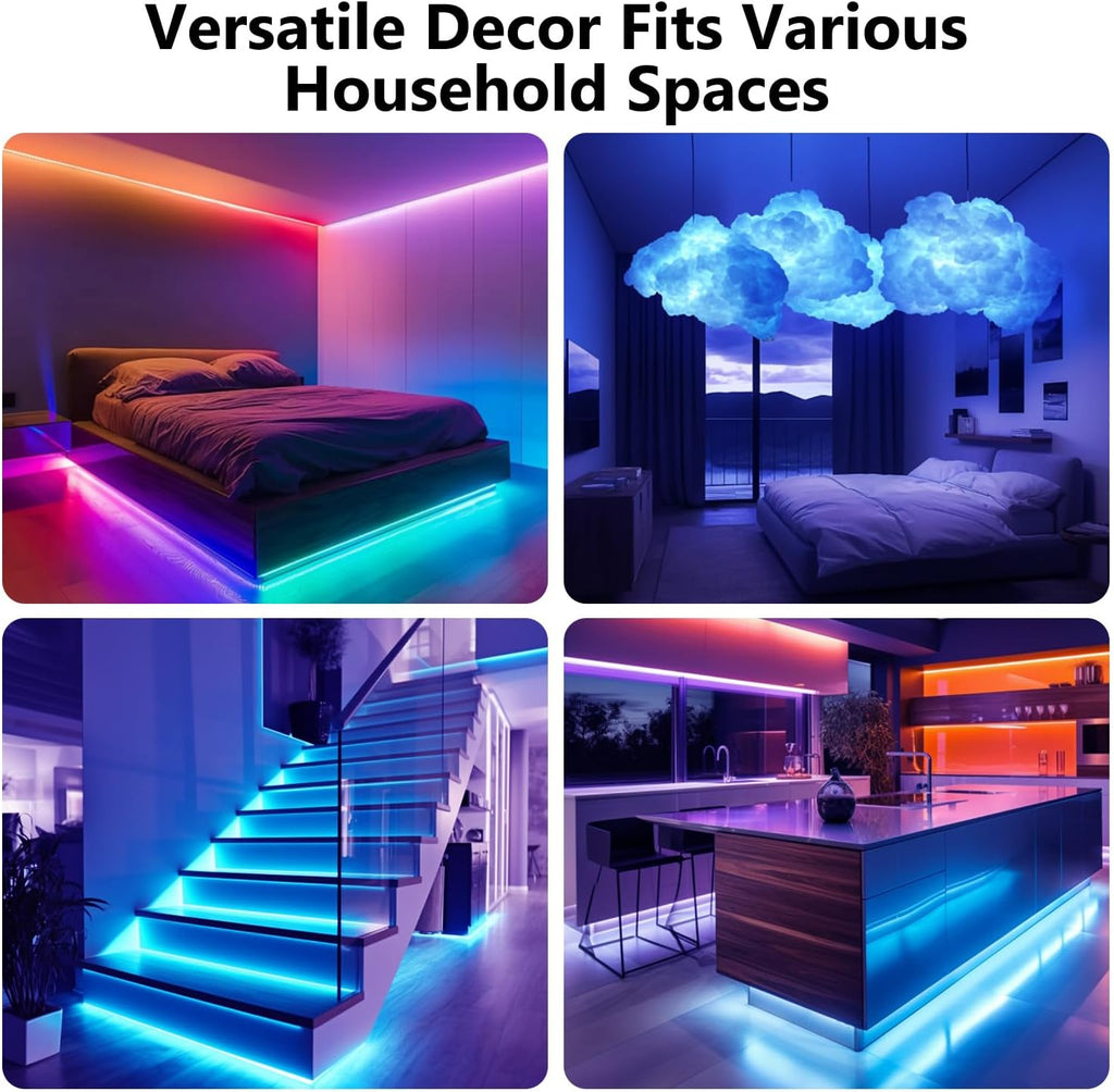 DAYBETTER LED Strip Lights 110ft RGB Music Sync Smart App Control 1 Roll