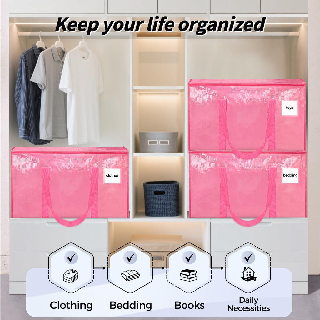 ukeetap 8 Pack Extra Large Clothes Storage Bins with Lids, Clear