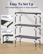 Kitsure Shoe Rack - Non-Woven Shoe Rack Shelf, Shoe Organizer for Closet, Entryway, Garage & Corridor, Stackable Shoe Shelves, 27.5" Wide - 2 Tier, Black