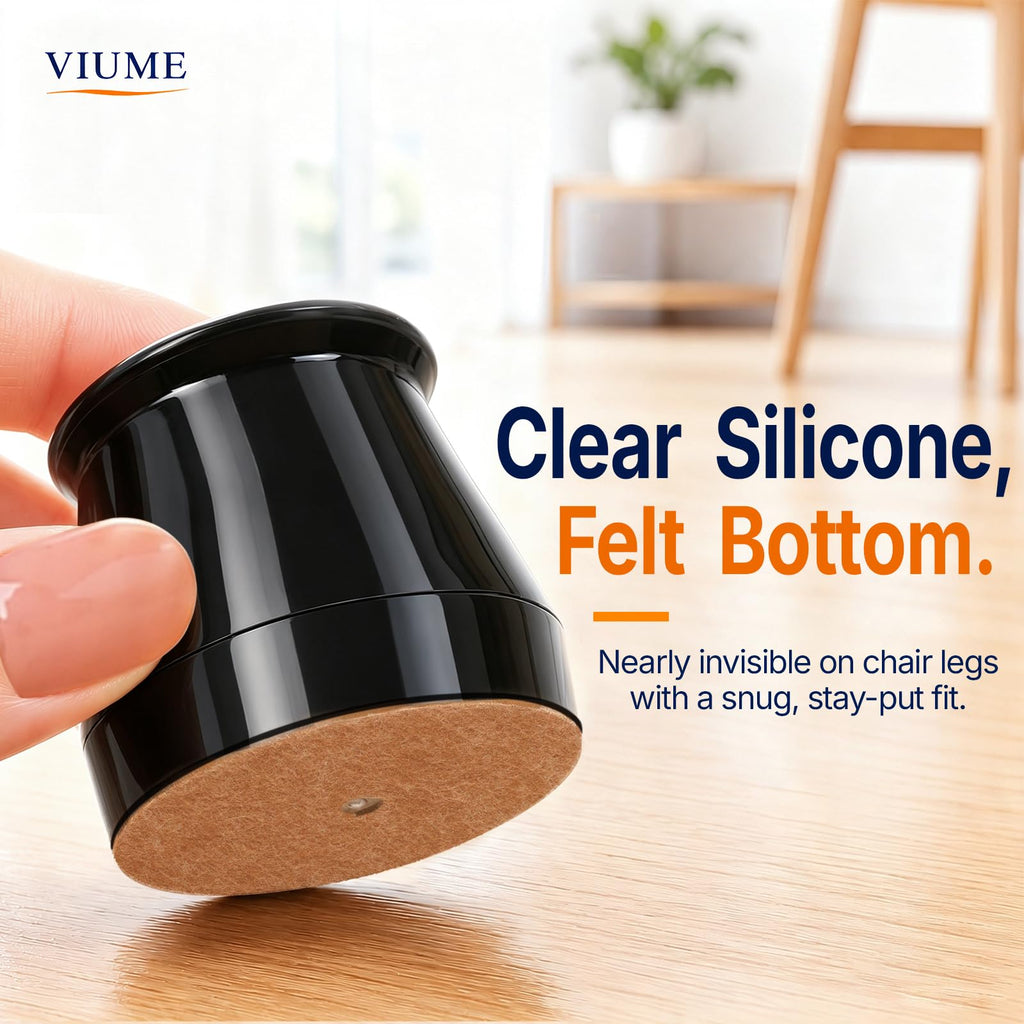 VIUME 24 Pcs Chair Leg Floor Protectors for Hardwood Floors Round