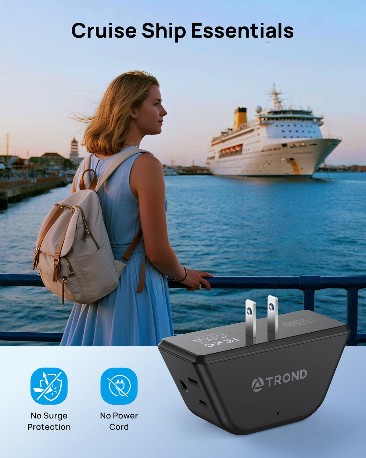 TROND Multi Plug Outlet Extender 2 Pack, Outlet Splitter for Bathroom