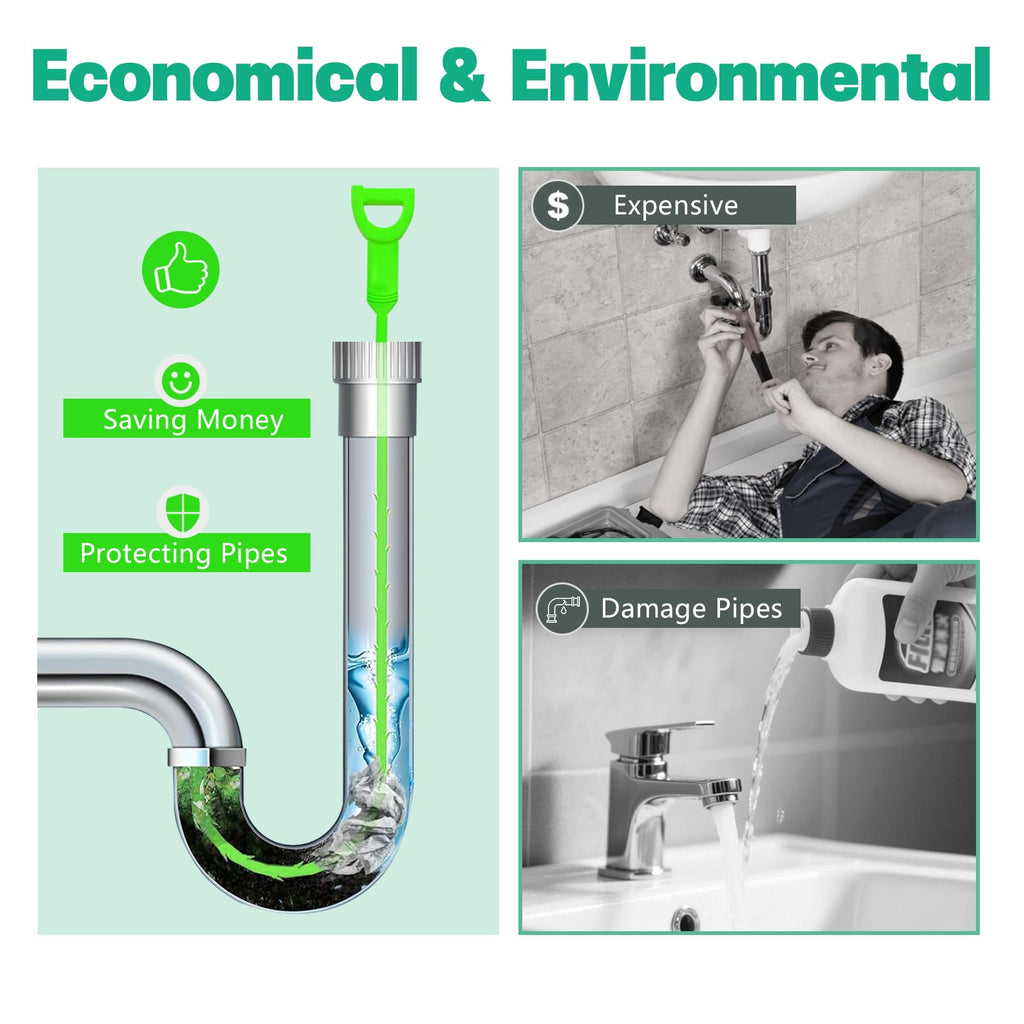 Drain Snake Hair Drain Clog Remover - 3 Pack Shower Sink Unclogger Tool