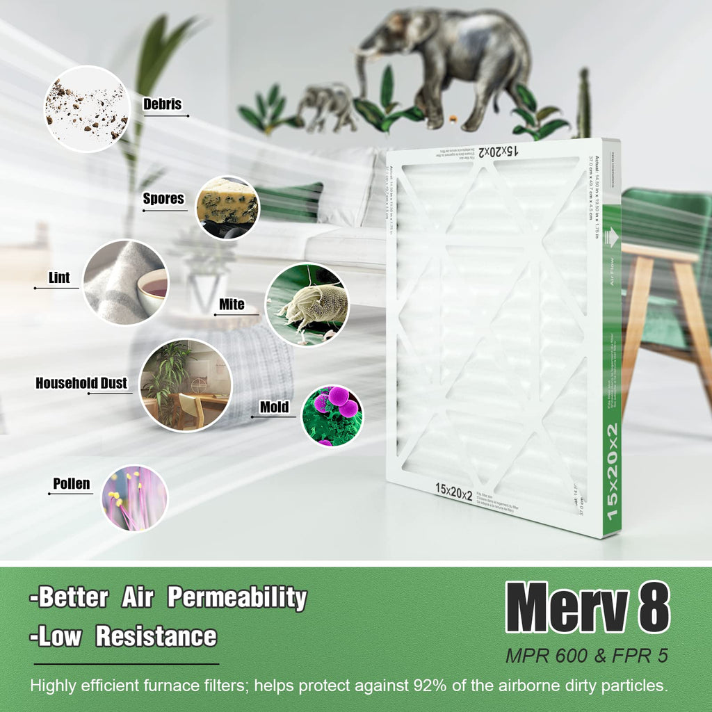 TRIGHTFILTERS 14x20x1 Air Filter 4 Pack, MERV 8 Filter Replacement