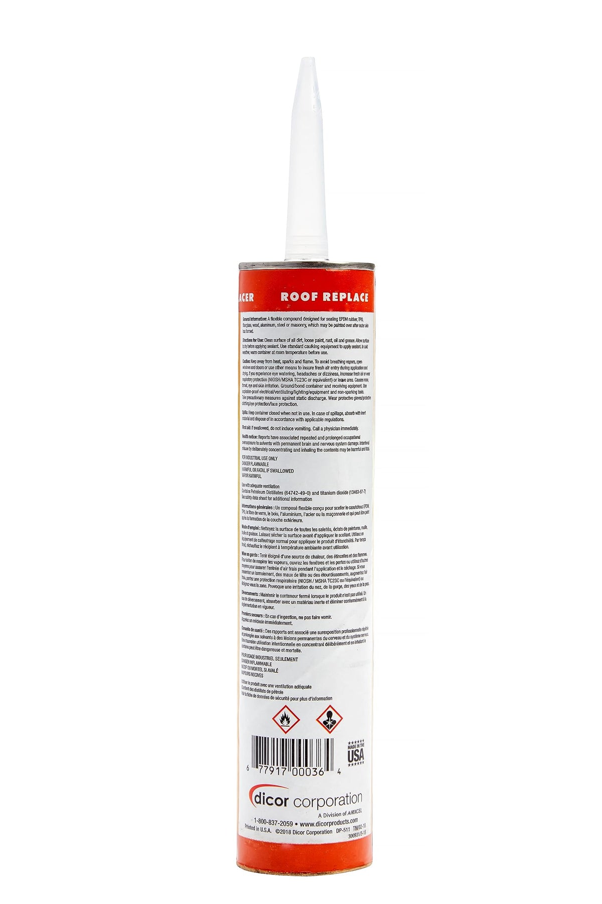 Dicor 501LSW-1 Self-Leveling Lap Sealant, White, 10.3 Oz, RV Roofing